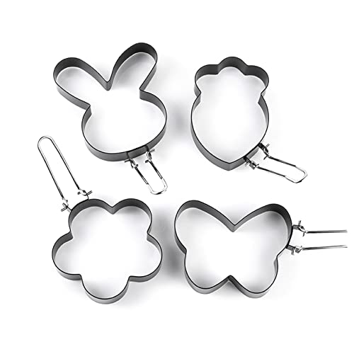 Set mit 4 Spiegeleiern, Pfannkuchen, Omelett, Spiegelei-Ringen, Edelstahlform zum Kochen, Frühstück, Pfanne, Ofen, Küchenringe zum Kochen von YAOGUI