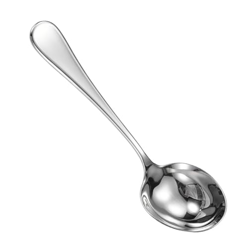 Suppenlöffel aus 304 Edelstahl, runder Kopf, elegante Löffel, Obstlöffel, Dessertlöffel, Metalllöffel für Dessert, runder Kopf, Esslöffel Suppenlöffel aus 304 Edelstahl, runder Kopf, elegante Löffel, Obstlöffel, Dessertlöffel, Metalllöffel für Dessert, runder Kopf, Esslöffel von YAOGUI