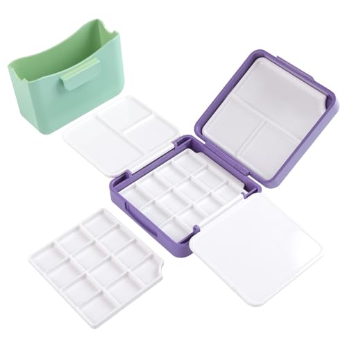 Taschen-Reise-Aquarellpalettenbox mit Deckel, Farbpaletten, Farbaufbewahrungsbox mit Reinigungseimer, Aquarelldose, Outdoor-Skizzier-Set von YAOGUI