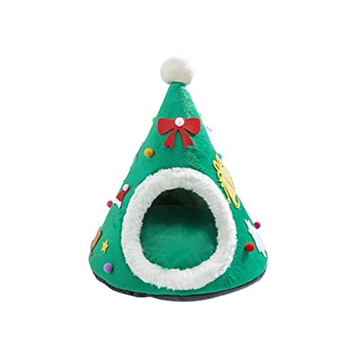 Weihnachtsbett für Indoor-Katzen, kleine Hunde, warmes Bett, Haus, waschbar, Welpenzelt, Kätzchenhöhle, abnehmbares Kissen, Outdoor, warm Weihnachtsbett für Indoor-Katzen, kleine Hunde, warmes Bett, Haus, waschbar, Welpenzelt, Kätzchenhöhle, abnehmbares Kissen, Outdoor, warm von YAOGUI