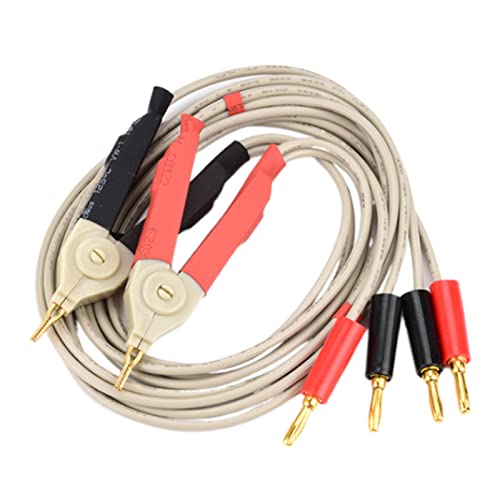 YAOGUI 4-Draht-Meter Testsonde Draht / Clip Kabel / Klemmklemme Terminal-Sonde Drähte mit 4 Bananenstecker-Enden Niedriger Widerstand Testclips Automotive Silikon Bananenstecker Testclip von YAOGUI