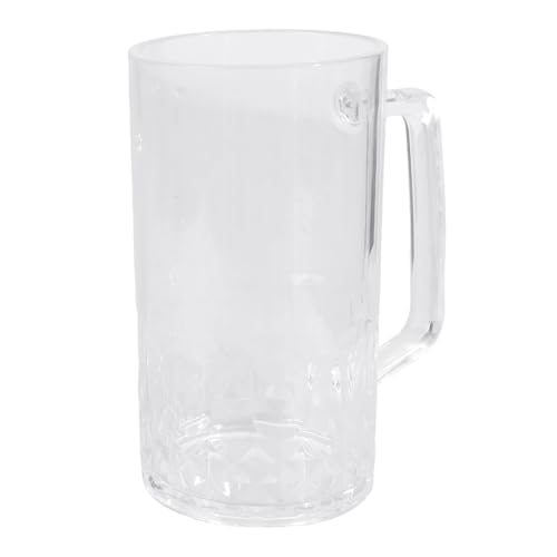 YAOGUI Bruchsicherer Bierkrug Ergonomischer Griff Bier Acryl Festival Trinkbecher Küche Trinkzubehör Bruchsicheres Acrylglas von YAOGUI