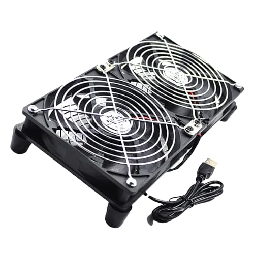YAOGUI Doppelter 120 mm Öllager-USB-Ventilator, 1400 U/min, Geschwindigkeit, 45 CFM für Router, Set-Top-Boxen und Spielkonsolen, USB-betriebener Ventilator YAOGUI Doppelter 120 mm Öllager-USB-Ventilator, 1400 U/min, Geschwindigkeit, 45 CFM für Router, Set-Top-Boxen und Spielkonsolen, USB-betriebener Ventilator von YAOGUI