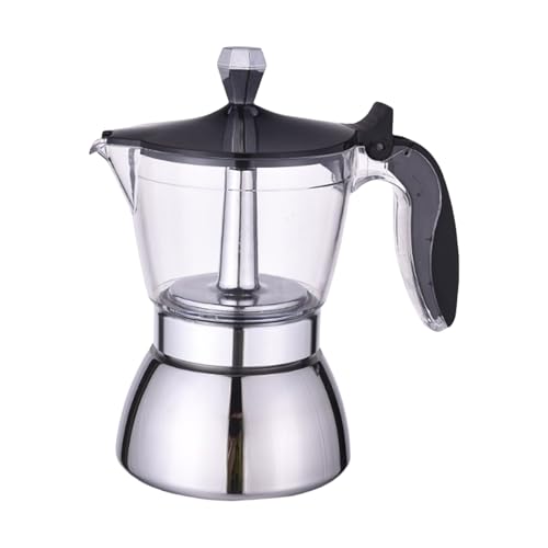 YAOGUI Einzigartige Edelstahl-Kaffeemaschine mit durchsichtigem Deckel für Frühstück, Nachmittag, Entspannung oder gesellschaftliche Veranstaltungen, kleine Büro-Kaffeemaschine von YAOGUI