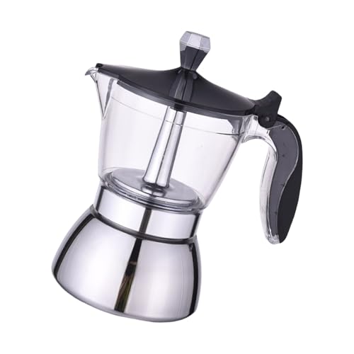 YAOGUI Einzigartige Edelstahl-Kaffeemaschine mit durchsichtigem Deckel für Frühstück, Nachmittag, Entspannung oder gesellschaftliche Veranstaltungen, kleine Büro-Kaffeemaschine von YAOGUI