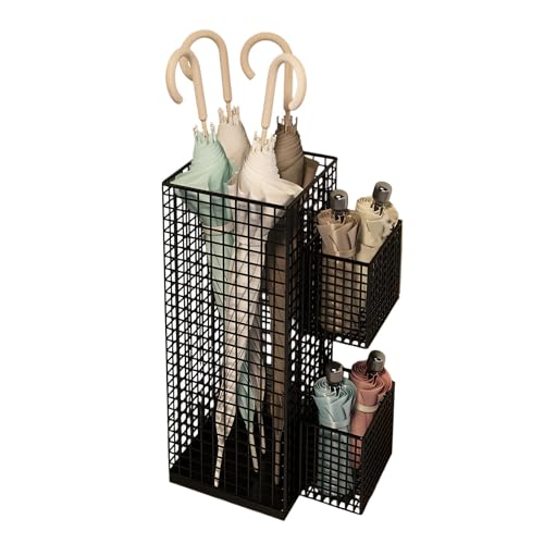 YAOGUI Eleganter Schirmständer aus Eisen für den Eingangsbereich, Bodenschutz, mehrere Fächer, Stauraum mit stabilem Sockel, Metallschirmständer mit Netz-Design YAOGUI Eleganter Schirmständer aus Eisen für den Eingangsbereich, Bodenschutz, mehrere Fächer, Stauraum mit stabilem Sockel, Metallschirmständer mit Netz-Design von YAOGUI