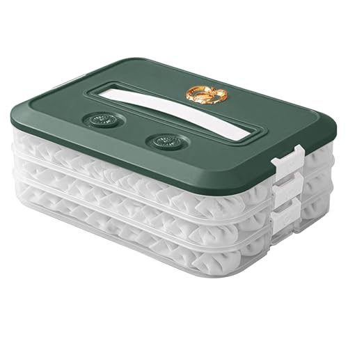 YAOGUI Gefrierbehälter 1/2/3/4 Schicht Knödelbox Tablett Gefrierbox für einfache Aufbewahrung von Lebensmitteln Mehrschichtige Gefrieraufbewahrung von YAOGUI