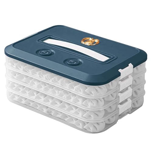 YAOGUI Gefrierbehälter 1/2/3/4 Schicht Knödelbox Tablett Gefrierbox für einfache Aufbewahrung von Lebensmitteln Mehrschichtige Gefrieraufbewahrung von YAOGUI