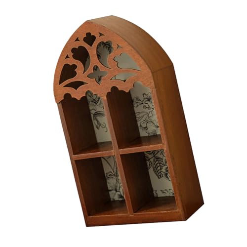 YAOGUI Geheimnisvolles Kristall Display Für Viktorianische Dekore Präzise Geschnittene Holz Wandkunst Dekore Gothik Wandregal von YAOGUI