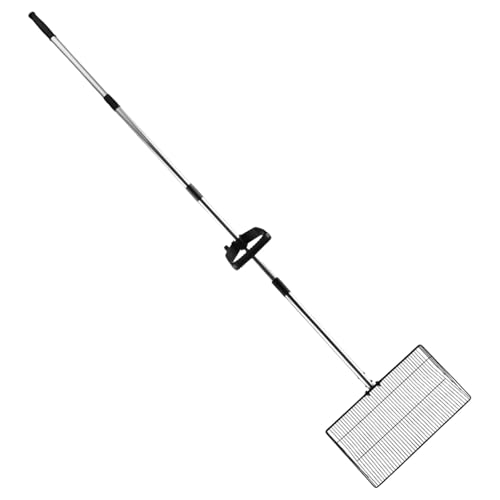 YAOGUI Hühnerkotschaufel mit Schaufel, Teleskopgriff, Metallschaufel, hohles Kotsieb, ergonomischer Metallgriff, langes Bauernhof-Werkzeug von YAOGUI