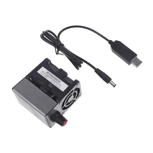 YAOGUI Leistungsstarker Ventilator mit 2 Motoren, USB, 5 V, 2 Motoren mit USB-Kabel, für Camping, Grillen, Metallschmelzen, einstellbare Lüftergeschwindigkeit von YAOGUI
