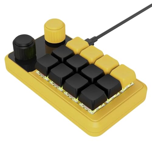 YAOGUI Makro-Pad mit 12 Tasten für Gamer und professionelle RGBs, beleuchtet, programmierbar mit Typ-C-Kabel von YAOGUI