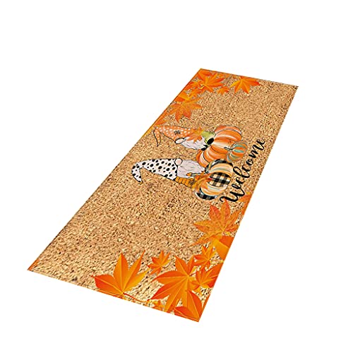 YAOGUI Rutschfeste Fußmatte für Thansgiving Dekoration, WC für Sitzbezug, waschbar, Küche, Badezimmer, Teppich, Ornament, Herbst-Fußmatte, Kürbis von YAOGUI