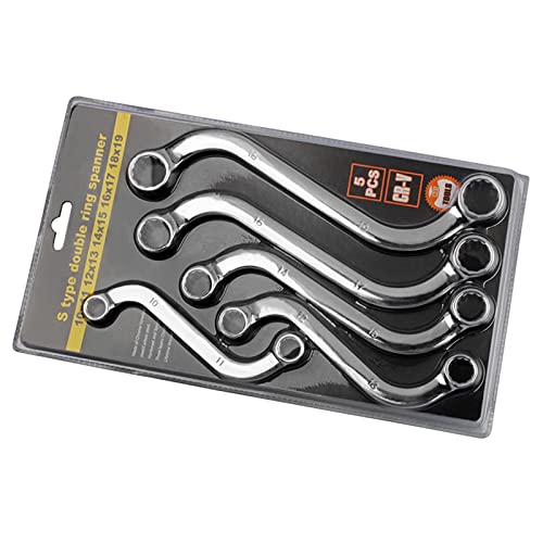 YAOGUI Set 10 mm bis 19 mm S-förmiger Schraubenschlüsselsatz, praktischer Doppel-12-Punkt-Boxenenden, S-Style-Schraubenschlüssel, Reparaturwerkzeug für beengte Bereiche YAOGUI Set 10 mm bis 19 mm S-förmiger Schraubenschlüsselsatz, praktischer Doppel-12-Punkt-Boxenenden, S-Style-Schraubenschlüssel, Reparaturwerkzeug für beengte Bereiche von YAOGUI