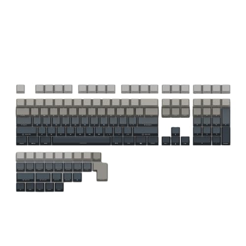 YAOGUI Tastatur- und Maus-Set, transparente ABS-Kunststoff-Tastenkappen, Buchstabenseite, gravierte Farbverläufe, Tastenkappen, 136 Tasten, individuelles ANSI-UK-Layout für mechanische Tastaturen von YAOGUI