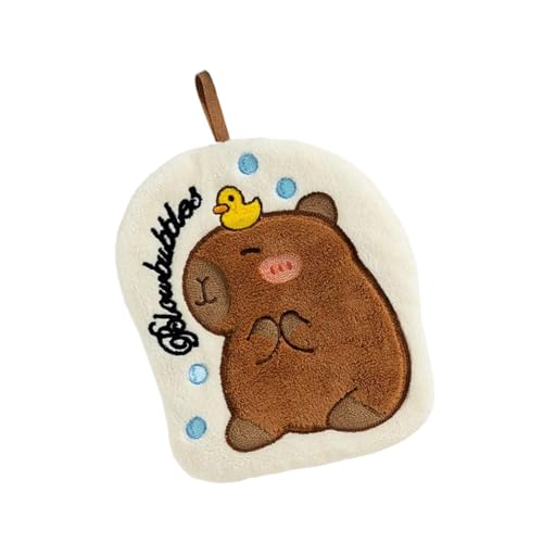 YAOGUI Tierhandtuch mit weichem Plüsch, langlebig und einfach aufzuhängen, geeignet für Familienmitglieder, Capybara-Handtuch von YAOGUI