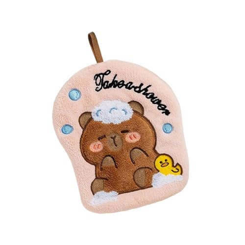 YAOGUI Tierhandtuch mit weichem Plüsch, langlebig und einfach aufzuhängen, geeignet für Familienmitglieder, Capybara-Handtuch von YAOGUI