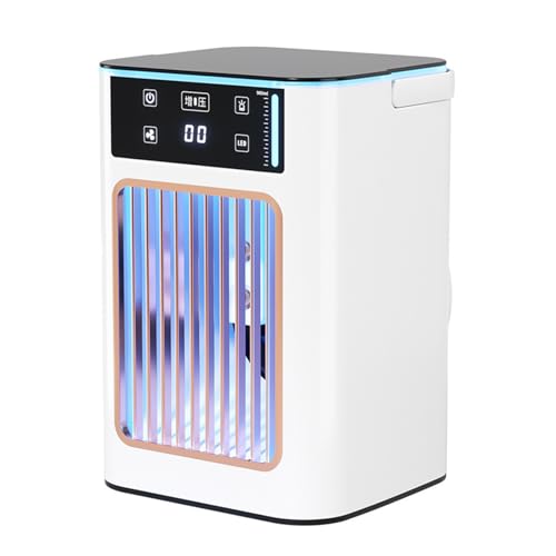 YAOGUI USB-Power-Lüfter, kleine Desktop-Klimaanlage mit 3 Geschwindigkeitsstufen und 7 LED-Lichtern, für Büro oder Wohnheim von YAOGUI