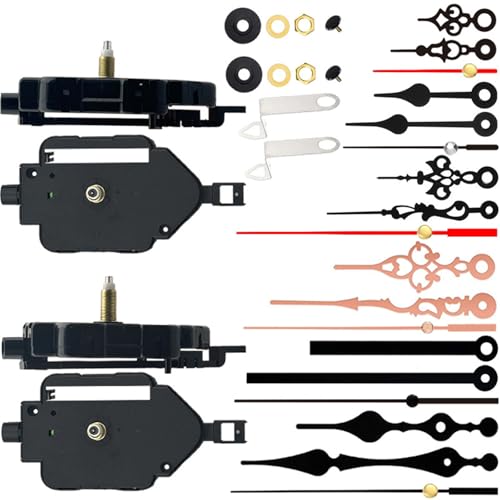 YAOGUI Uhrwerk-Set, Quarz, Pendel, Uhrwerk, mit 6 Paar Zeigern, Set für Wanduhr, Reparaturteile, Pendelmechanismus, 2 Stück von YAOGUI