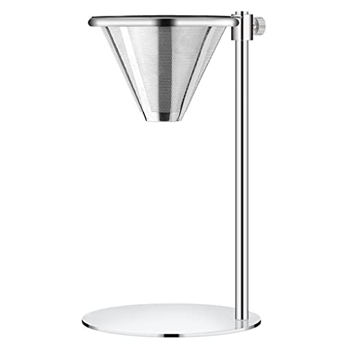 YAOGUI Verstellbarer Edelstahl-Kaffeemaschine-Ständer mit wiederverwendbarem Doppelfilter, freistehender Tropfkegel-Brauer, direkt in die Tasse, verstellbarer Edelstahl-Kaffeebrauer von YAOGUI