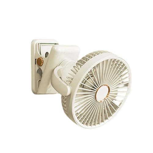 YAOGUI Wiederaufladbarer Tischventilator mit 5 Geschwindigkeitsstufen, 2000 mAh Akku, USB-wiederaufladbarer Ventilator für Büro, Auto, Camping, Kinderwagen YAOGUI Wiederaufladbarer Tischventilator mit 5 Geschwindigkeitsstufen, 2000 mAh Akku, USB-wiederaufladbarer Ventilator für Büro, Auto, Camping, Kinderwagen von YAOGUI