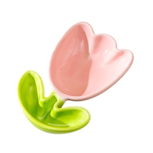 YAOHY Blumen-geformte Reptilien Wasserschale Keramik Schildkröten Wasserschale Hamster Verwenden Geteilte Kleine Einsiedler Krabbe Reptile Näpfe(Pink) von YAOHY