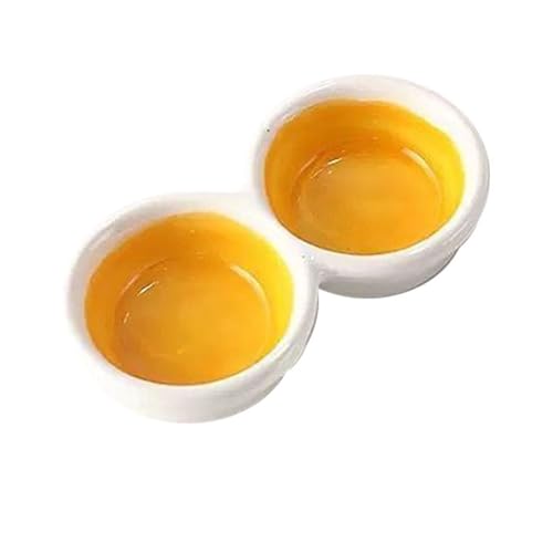 YAOHY Doppelfach Reptilien Wasserschale Mini Schildkröten Wasserschale Schildkröte Und Hamster Einsiedler Krabbe Kompatible Anti-TIPP Reptile Näpfe(Gelb,A) von YAOHY