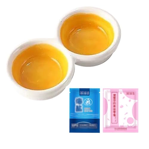 YAOHY Doppelfach Reptilien Wasserschale Mini Schildkröten Wasserschale Schildkröte Und Hamster Einsiedler Krabbe Kompatible Anti-TIPP Reptile Näpfe(Gelb,D) von YAOHY