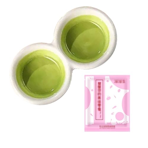 YAOHY Doppelfach Reptilien Wasserschale Mini Schildkröten Wasserschale Schildkröte Und Hamster Einsiedler Krabbe Kompatible Anti-TIPP Reptile Näpfe(GrüN,+Feed) von YAOHY