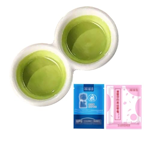 YAOHY Doppelfach Reptilien Wasserschale Mini Schildkröten Wasserschale Schildkröte Und Hamster Einsiedler Krabbe Kompatible Anti-TIPP Reptile Näpfe(GrüN,D) von YAOHY