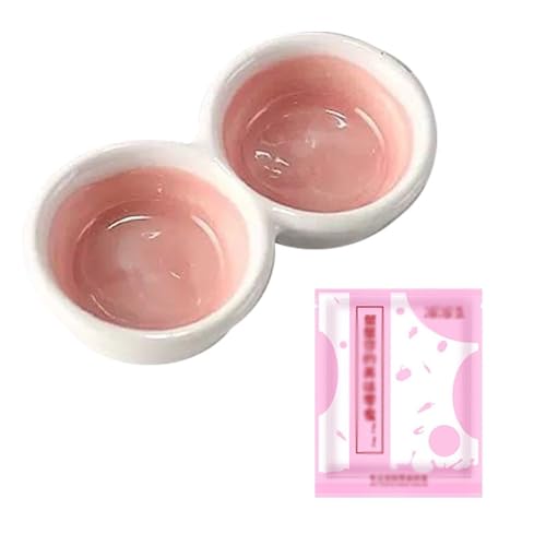 YAOHY Doppelfach Reptilien Wasserschale Mini Schildkröten Wasserschale Schildkröte Und Hamster Einsiedler Krabbe Kompatible Anti-TIPP Reptile Näpfe(Pink,+Feed) von YAOHY