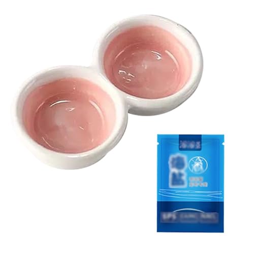 YAOHY Doppelfach Reptilien Wasserschale Mini Schildkröten Wasserschale Schildkröte Und Hamster Einsiedler Krabbe Kompatible Anti-TIPP Reptile Näpfe(Pink,+sea Salt) von YAOHY