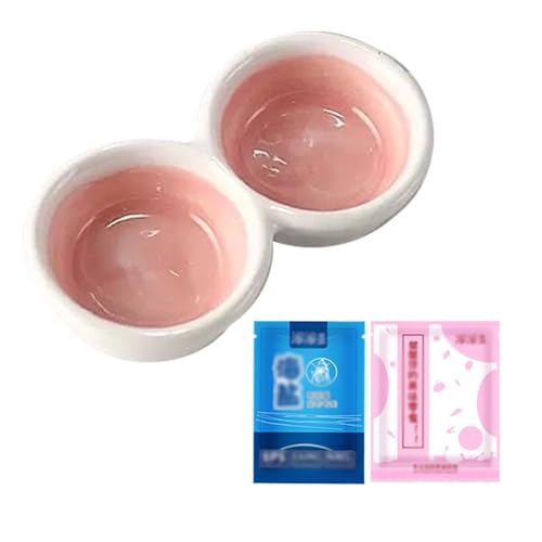 YAOHY Doppelfach Reptilien Wasserschale Mini Schildkröten Wasserschale Schildkröte Und Hamster Einsiedler Krabbe Kompatible Anti-TIPP Reptile Näpfe(Pink,D) von YAOHY