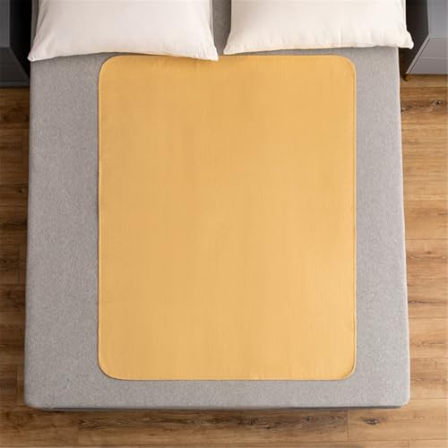 YAOHY Inkontinenzunterlage Waschbar Pflegeschutz wasserdichte Inkontinenz Bettunterlage Unterkissen Betteinlagen Inkontinenz Waschbar Für Kinder(Gelb,60x80cm) von YAOHY