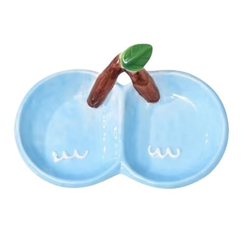 YAOHY Keramik Reptilien Wasserschale Kleine Trockene Und Nasse Trennung Schildkröten Wasserschale Flip-Over Haustier Einsiedler Krabbe Reptile Näpfe(Blau) von YAOHY
