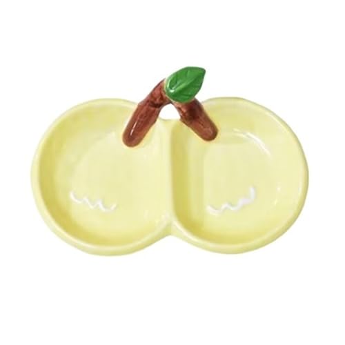 YAOHY Keramik Reptilien Wasserschale Kleine Trockene Und Nasse Trennung Schildkröten Wasserschale Flip-Over Haustier Einsiedler Krabbe Reptile Näpfe(Gelb) von YAOHY