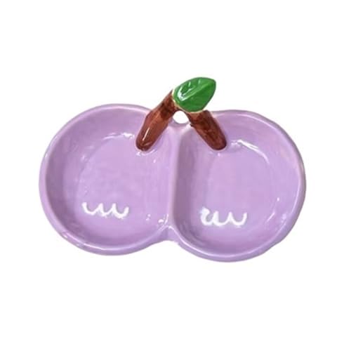 YAOHY Keramik Reptilien Wasserschale Kleine Trockene Und Nasse Trennung Schildkröten Wasserschale Flip-Over Haustier Einsiedler Krabbe Reptile Näpfe(Purple) von YAOHY