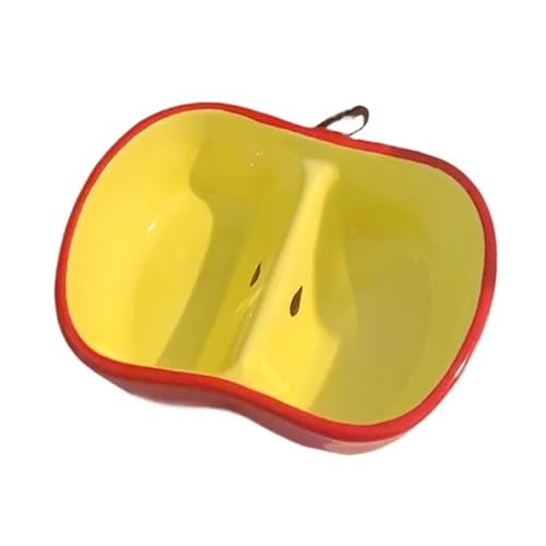 YAOHY Kreative Fruchtförmige Reptilien Wasserschale Nahrungsmittel Keramik Anti-Spitze Schildkröten Wasserschale Geteilte Einsiedler Krabbe Reptile Näpfe(Apples) von YAOHY