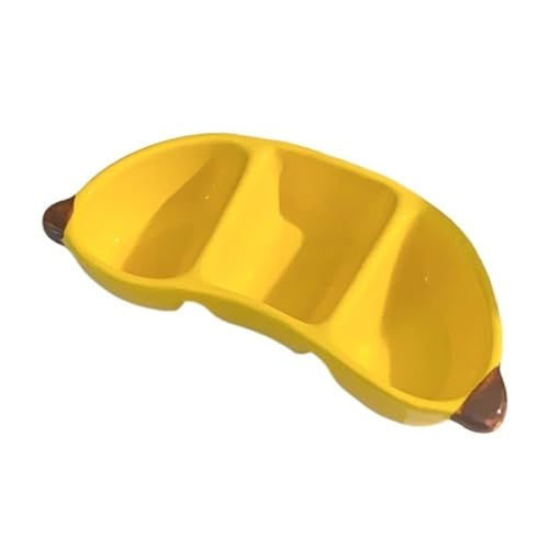 YAOHY Kreative Fruchtförmige Reptilien Wasserschale Nahrungsmittel Keramik Anti-Spitze Schildkröten Wasserschale Geteilte Einsiedler Krabbe Reptile Näpfe(Bananas) von YAOHY