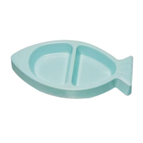 YAOHY Pp Material Kreativ Reptilien Wasserschale Cartoon Fischförmige Schildkröten Wasserschale Geteilte Geeignet Für Kleine Reptile Näpfe Geteilte Tray(Blau) von YAOHY