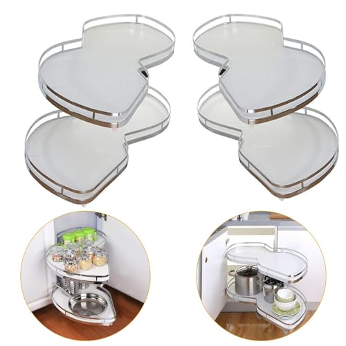 Ausziehbarer Organizer for Eckschränke mit 2 Ebenen, ausziehbarer Küchen-Organizer, Eckschrank, ausziehbarer Organizer for Eckschränke, Lazy Susan Organizer(Left) von YAOJIA