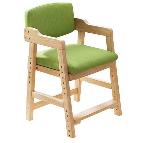 YAONJS Arbeitszimmerstuhl Für Grundschüler, Schreibtischstuhl Mit Verstellbarer Rückenlehne, Esszimmerstuhl Aus Massivholz(Green) von YAONJS