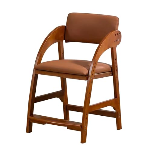 YAONJS Massivholz-Studierstuhl, Multifunktionaler Schreibstuhl, Verstellbarer Esszimmerstuhl, Schreibtischstuhl Für Die Grundschule, Heimsitz(Brown) von YAONJS
