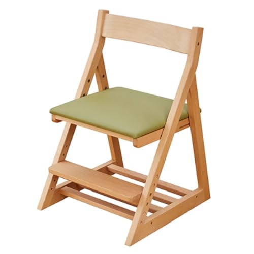 YAONJS Massivholz-Studierstuhl, Verstellbarer Studentenstuhl, Multifunktionaler, Anhebbarer Korrekturstuhl Für Die Sitzhaltung, Schreibstuhl(Green) von YAONJS
