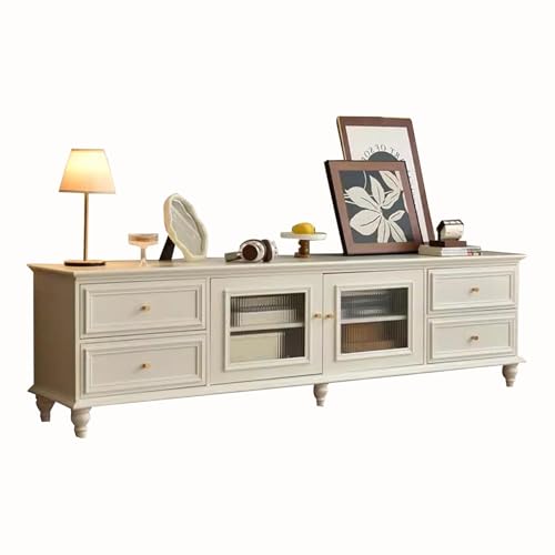 YAONJS TV-Schrank Im Amerikanischen Stil Zu Hause Wohnzimmer Kleine Wohnung Licht Luxus Boden Lagerschrank Massivholz Retro Couchtisch(240cm) von YAONJS