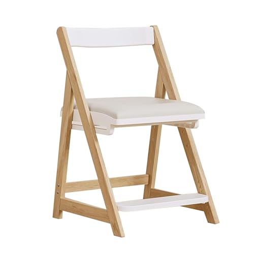 YAONJS Verstellbarer Studienstuhl Aus Massivholz, Studenten-Schreibstuhl, Esszimmerstuhl, Anhebbarer Wachstumsstuhl, Tisch Und Stuhl(Grigio) von YAONJS