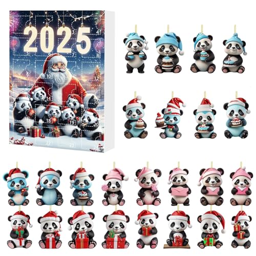 YAOPIU 24 Tage Panda Adventskalender | 2D Acryl Weihnachtskalender Ornamente Panda Muster,Aufhängbarer Tier Charm für Kinder Rucksack Fenster Balkon Auto Innenspiegel Vordertür Junge Mädchen von YAOPIU