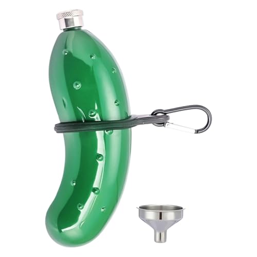 YAOPIU Alkoholflasche | 150ml Spiritussen Flasche Mit Trichter Und Karabinerhaken In Gurkenform,Multifunktionale Trinkflasche Für Partys Weihnachten Familienfeiern Camping Geburtstagsfeier von YAOPIU