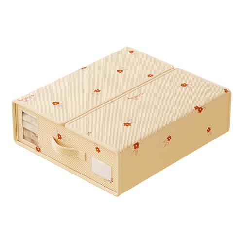 YAOPIU Bettwäsche Organizer | Betttuch Organizer Mit Aufbewahrungsbox,Große Boxen Mit Sichtfenster & Griff Für Bettwäsche Decken Kleidung Umzug Unterbett-Aufbewahrung von YAOPIU