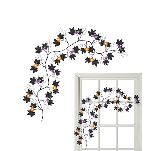 YAOPIU Halloween Ranken Mit n,Batteriebetriebene Kürbis Ranken | Wasserdicht 8 Modi Festliche Grusel Beleuchtung für Schlafzimmer Fenster Garten Terrasse Treppe Wohnzimmer von YAOPIU